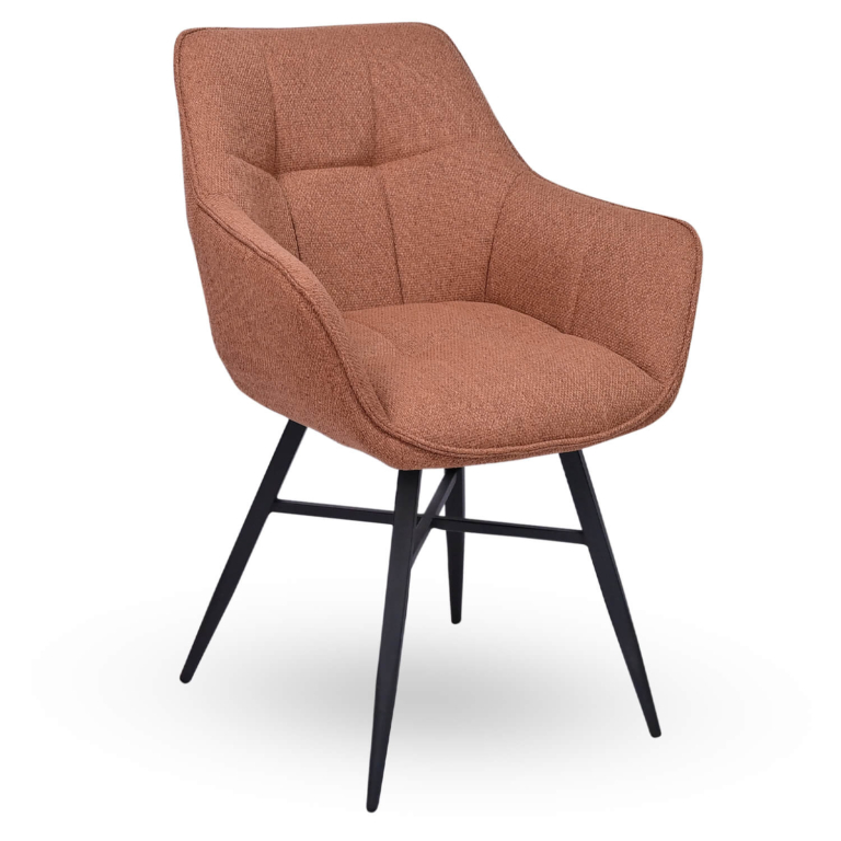 Horeca-Armstoel-ROCCA-Roest-Vintage-Stof