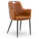 Horeca-Armstoel-VICTORIA-Cognac-Kunstleer