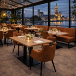 Horeca-Armstoel-VICTORIA-Cognac-Microvezel