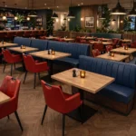 Horeca-Armstoel-VICTORIA-bordeaux-Kunstleer