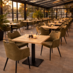 Horeca-Armstoel-VICTORIA-olijf-Microvezel