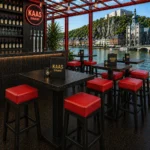 Horeca-Houten-Barkruk-SANJA-rood-Kunstleer-new