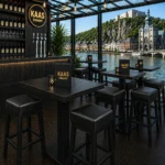 Horeca-Houten-Barkruk-SANJA-zwart-Kunstleer