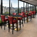 Horeca-Houten-Barstoel-TARA-Bordeaux-Kunstleer
