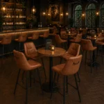 Horeca-Metalen-Barstoel-CARMEN-cognac-Microvezel-new