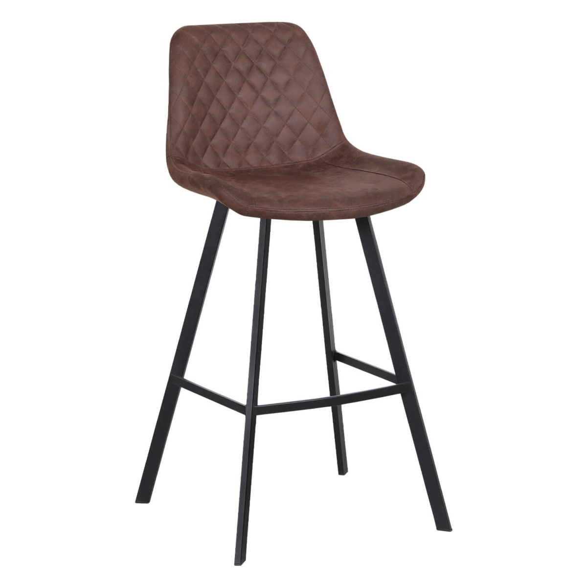 Horeca-Metalen-Barstoel-EMPERIO-Bruin-Microvezel Horeca-Metalen-Barstoel-EMPERIO-Bruin-Microvezel