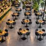 Horeca-Metalen-Barstoel-JADI-Antraciet-Velvet-Fluweel-model-1