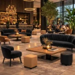 Horeca-Poef-rond-Zwart-Kunstleer-new