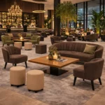 Horeca-Poef-rond-taupe-Kunstleer-new-1