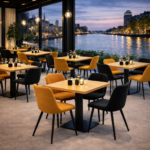 Horeca-Stoel-CARA-oker-Velvet-Fluweel