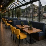 Horeca-Stoel-TARA-mosterdGEEL-Kunstleer