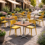Terrasstoel-COMO-Stapelbaar-mosterd-Kunststof