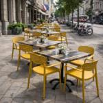 Terrasstoel-COMO-Stapelbaar-mosterd-Kunststof