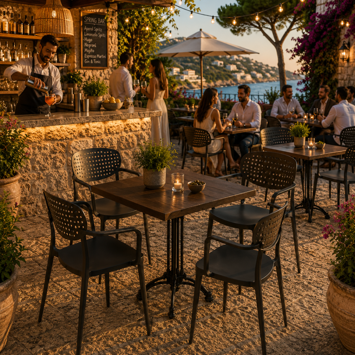 Terrasstoel-COMO-armleuning-Stapelbaar-olijf-Kunststof-new-2