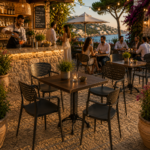 Terrasstoel-COMO-armleuning-Stapelbaar-olijf-Kunststof-new-2