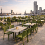 Terrasstoel-EVORA-Stapelbaar-olijf-Kunststof