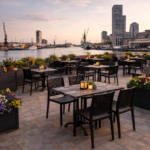 Terrasstoel-EVORA-Stapelbaar-zwart-Kunststof