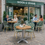 Terrasstoel-MONICA-Stapelbaar-Groen-Wit-Rattan