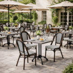 Terrasstoel-MONICA-Stapelbaar-Zwart-Wit-Rattan