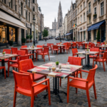 Terrasstoel-PORTO-Armleuning-Stapelbaar-rood-Kunststof