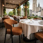 Horeca-Armstoel-BLISS-cognac-Elite-Stof