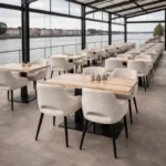 Horeca-Armstoel-FLORE-creme-boucle-model-1