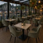 Horeca-Armstoel-FLORE-hunter-Velvet-Fluweel