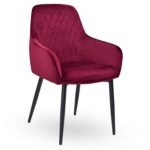 Horeca-Armstoel-LUXOR-Bordeaux-Velvet-Fluweel