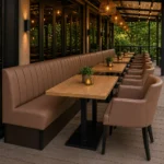 Horeca-Armstoel-OMEGA-taupe-kunstleer