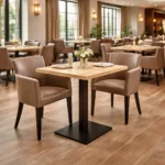 Horeca-Armstoel-OMEGA-taupe-kunstleer-model-1