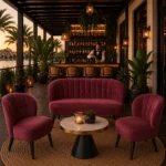 Horeca-Fauteuil-Lounge-Bank-LETO-rood-Microvezel