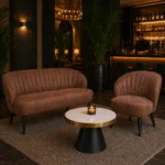 Horeca-Fauteuil-Lounge-Stoel-JULIA-Cognac-Microvezel