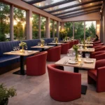 Horeca-Fauteuil-PRAG-bordeaux-Kunstleer