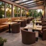 Horeca-Fauteuil-PRAG-bruin-Kunstleer