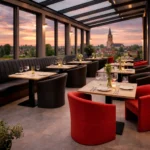 Horeca-Fauteuil-PRAG-rood-Kunstleer