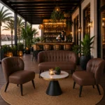 Horeca-Lounge-stoel-BELLINI-bruin-microvezel-new