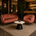Horeca-Lounge-stoel-CUBA-roest-Velvet-Fluweel