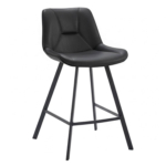 Horeca-Metalen-Barstoel-LUCIANO-Zwart-Vintage-Kunstleer