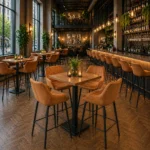 Horeca-Metalen-Bar-Armstoel-BIAS-Cognac-Velvet-Fluweel-ZH65