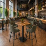 Horeca-Metalen-Bar-Armstoel-BIAS-olijf-Velvet-Fluweel-ZH65