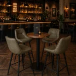 Horeca-Metalen-Barstoel-LUCIANO-olijf-microvezel