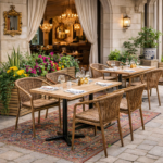 Terrasstoel-SERA-Armleuning-Stapelbaar-Naturel-Rattan