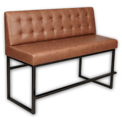 Horeca-Eetbank-ALASKA-Cognac-Kunstleer-140cm