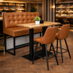 Horeca-Eetbank-ALASKA-Cognac-Kunstleer