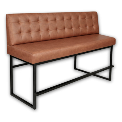 Horeca-Eetbank-ALASKA-Cognac-Kunstleer-180cm