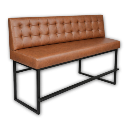 Horeca-Eetbank-ALASKA-Cognac-Kunstleer-200cm