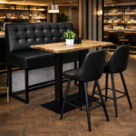 Horeca-Eetbank-ALASKA-Zwart-Kunstleer