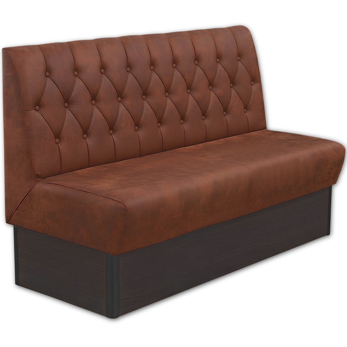 Horeca-Eetbank-CAPITON-Cognac-Microvezel-Met-Gognac-Knopen-150