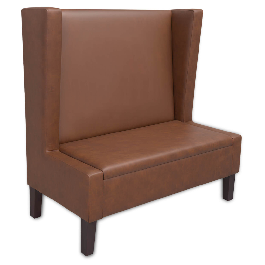 Horeca-Eetbank-KING-Cognac-Kunstleer