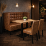 Horeca-Eetbank-QUEEN-Cognac-Kunstleer